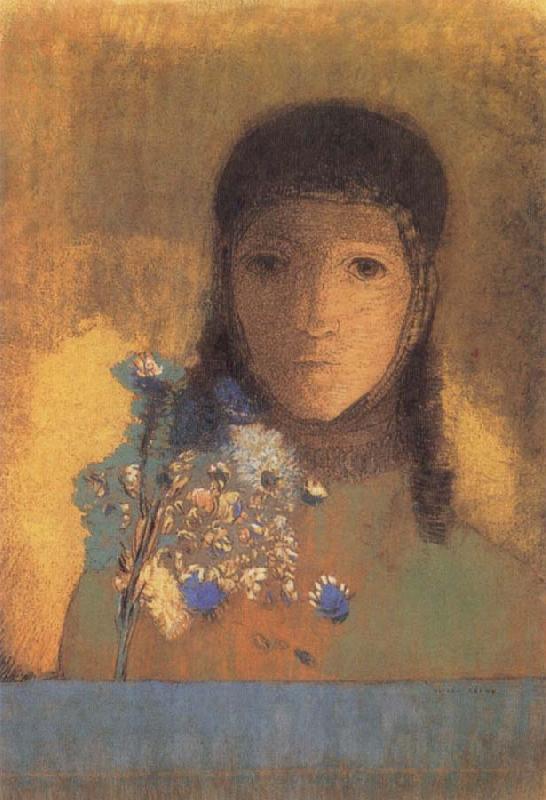 Odilon Redon Lady with Wildflowers oil painting picture